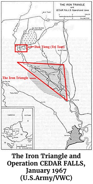 Map of The Iron Triangle and Operation CEDAR FALLS, January 1967 (U.S. Army/VWC)