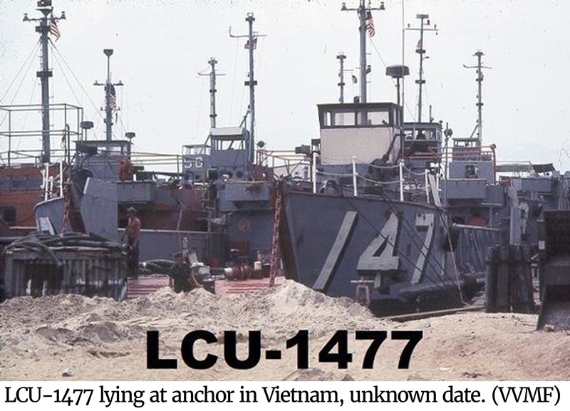 Photo of the LCU-1477 lying at anchor in Vietnam.