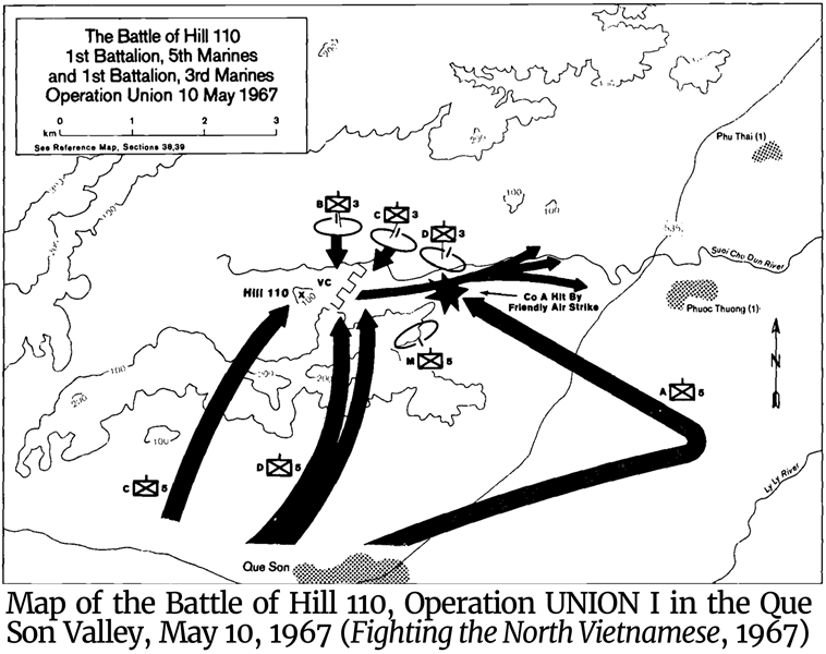 Map of The Battle of Hill 110 !st Battalion