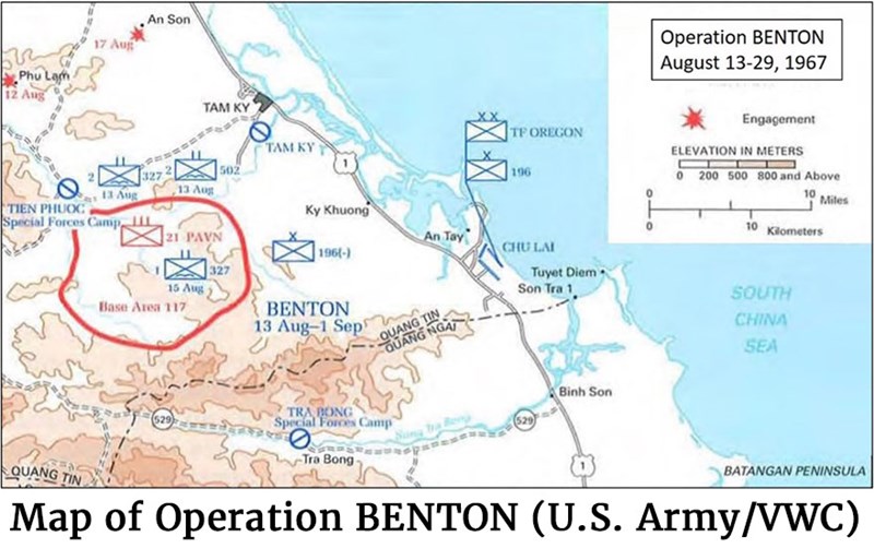 Mapof Operation BENTION (U.S. Army)/VWC)