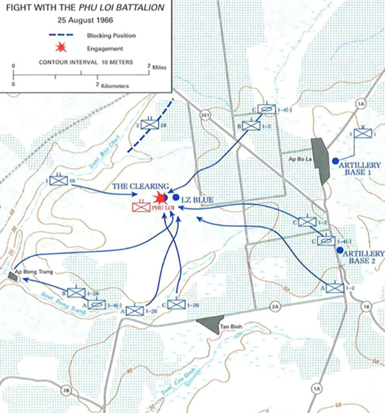 Map of the action during Operation AMARILLO