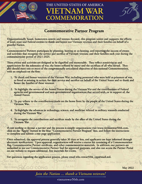 Commemorative Partner Program Fact Sheet