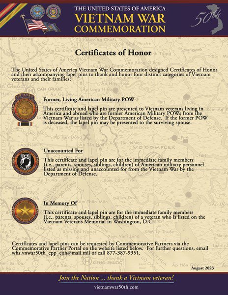 Certificate of Honor Fact Sheet