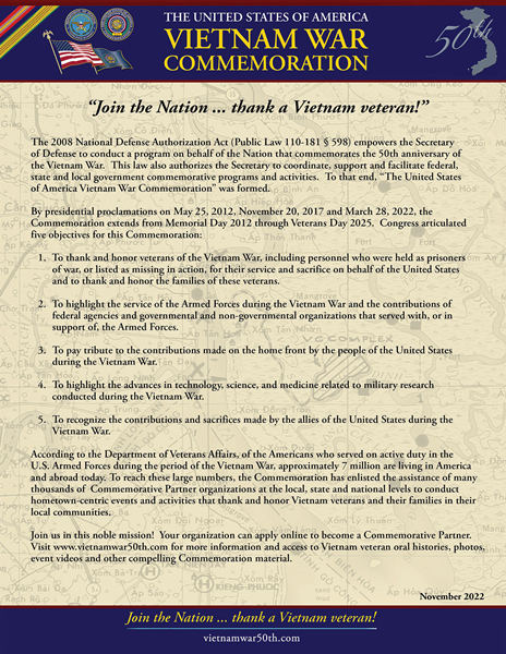 Vietnam War Commemoration Fact Sheet