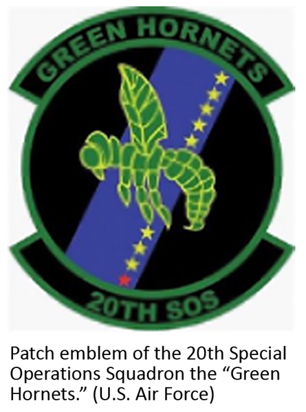 Patch emblem of the 20th Special Operations Squadron, the “Green Hornets.” (U.S. Air Force)