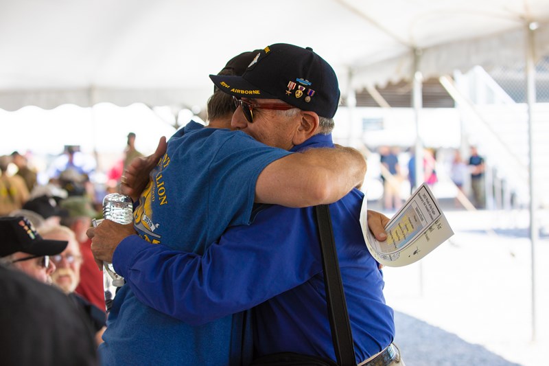 Photo of a reunion of Vietnam veteran friends