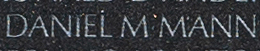Engraved name on The Wall of Lieutenant (junior grade) Daniel McCarthy Mann, U.S. Navy.