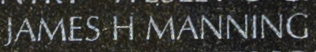 Name engraving of Sergeant James H. Manning on The Wall