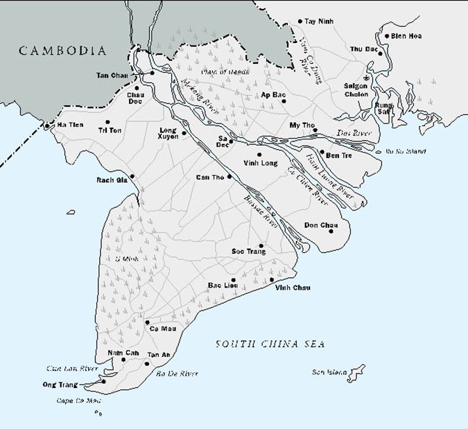 Map of Southern South Vietnam