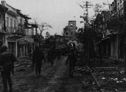 Marines Patrol Streets during Battle of Hue
