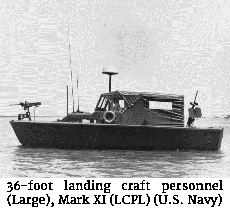 Photo of the 36-foot landing craft personnel (Large), Mark XI (LCPL) (U.S. Navy)