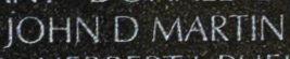 Name engraving of Corporal John D. Martin on The Wall