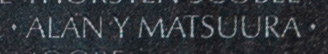 Alan Yukio Matsuura's name inscribed on The Wall.