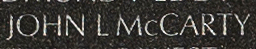 Engraved name on The Wall of Corporal John Leigh McCarty, U.S. Marine Corps 