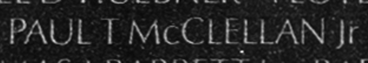 Captain Paul Truman McClellan, Jr.'s name inscribed on The Wall.