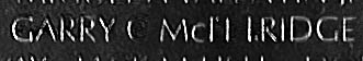 Engraving on The Wall of the name of Private First Class Garry C. McFetridge, U.S. Army