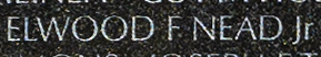 Engraving on The Wall of the name of Private First Class Elwood Franklin Nead, Jr.