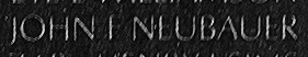 engraving on The Wall of the name of Constructionman John Frank Neubauer, U.S. Navy