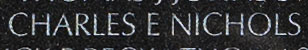 Engraving on The Wall of the name of Warrant Officer Charles E. Nichols, U.S. Army