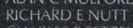 Photo of Nutt's name inscribed on The Wall.