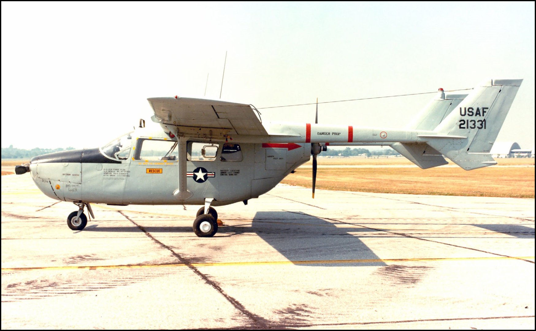 Profile photo of an O-2 Skymaster observation aircraft, much like the one Dickens and Svanoe were flying on June 2, 1969.