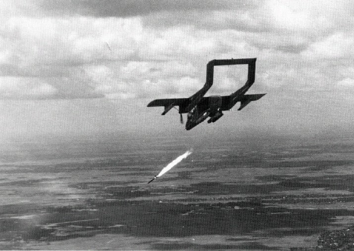 An OV-10 attaches a target in Vietnam, circa 1970. Captains Morris and Peterson were flying a similar aircraft when they were shot down on January 27, 1973.