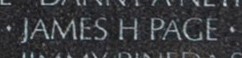 Photo of Page's name inscribed on The Wall.