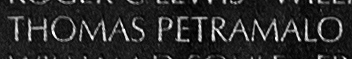 Engraving on The Wall of the name of Second Lieutenant Thomas Petramalo, U.S. Army (VVMF)
