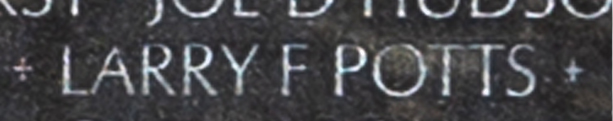 Captain Larry Fletcher Potts' name inscribed on The Wall.