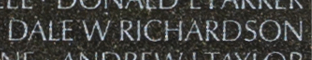 Major Dale Wayne Richardson's name inscribed on The Wall