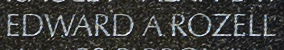 Engraved name on The Wall of Lance Corporal Edward Arnold Rozell, U.S. Marine Corps