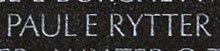 Engraving on The Wall of the name of Private First Class Paul E. Rytter, U.S. Army