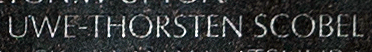 Engraved name on The Wall of Captain Uwe-Thorsten Scobel, U.S. Air Force