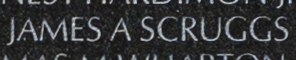 Engraving on The Wall of Private James Arthur Scruggs, U.S. Army.