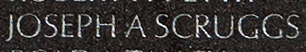 Engraved name on The Wall of Corporal Joseph Allen Scruggs, U.S. Marine Corps