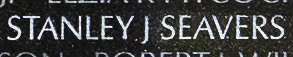 Engraving on The Wall of the name of Private First Class Stanley J. Seavers, U.S. Marine Corps