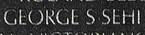 Engraved name on The Wall of Sergeant George Stephen Sehi, U.S. Army