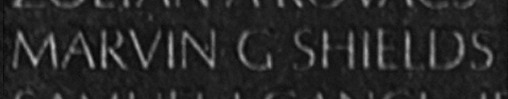 Marvin Shield's name inscribed in the wall