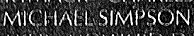 Engraved name on The Wall of Private First Class Michael Simpson, U.S. Army