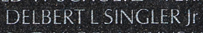 Engraved name on The Wall of Quartermaster 3rd Class Delbert Leo “Billy” Singler, Jr., U.S. Navy