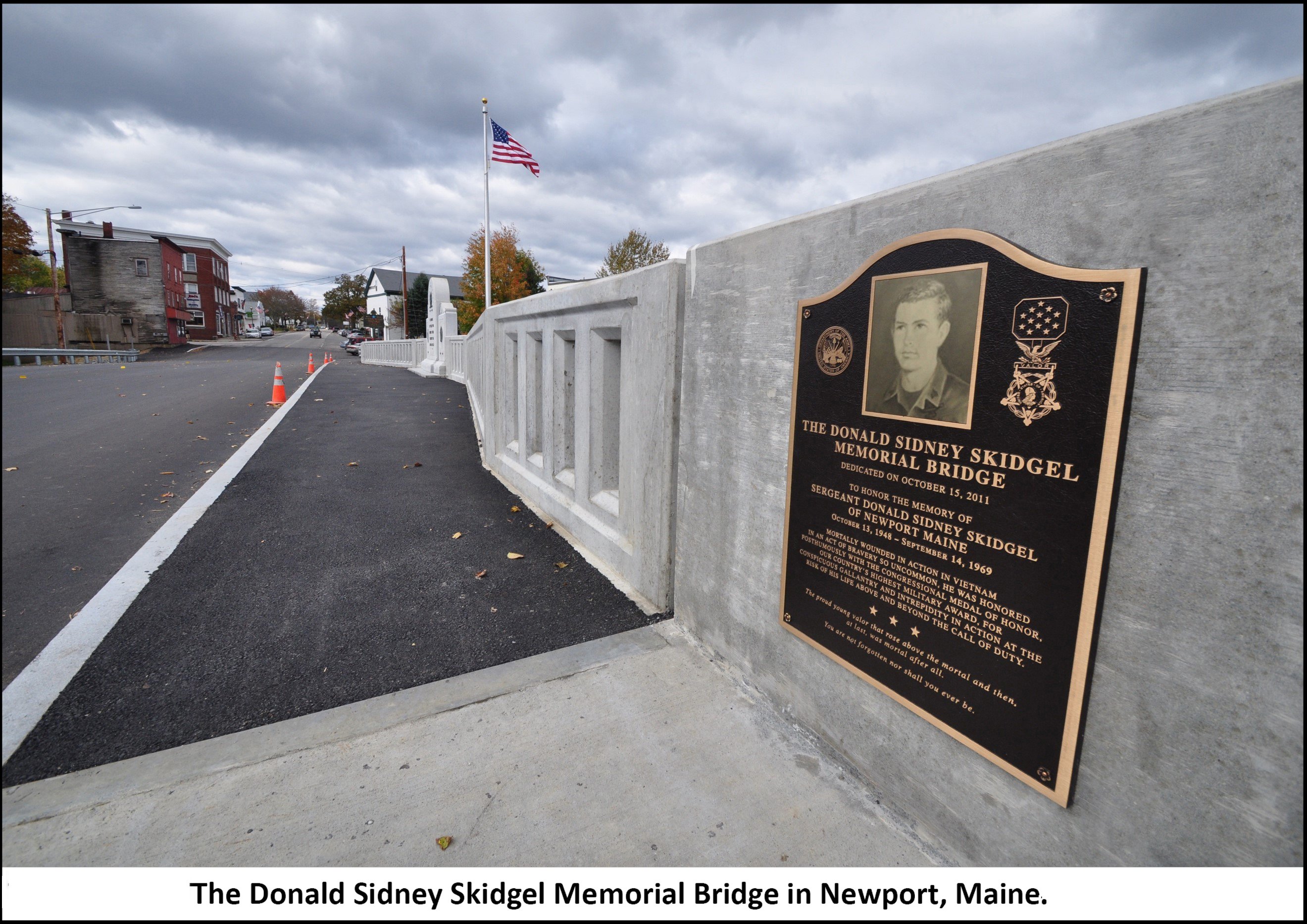 The Donald Sidney Skidgel Memorial Bridge in Newport, Maine.