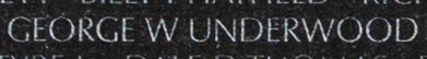 Engraving on The Wall of the name of Specialist Four George Warren Underwood U.S. Army Special Forces