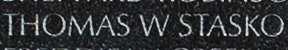 Engraved name on The Wall of Captain Thomas William Staskoz, U.S. Army