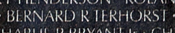 Major Bernard Reinhold “Bernie” Terhorst's name engraved on The Wall