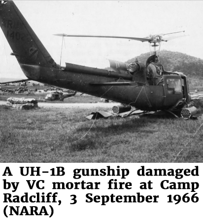 Photo of Photo of a portion of the Golf Course where UH-1 helicopters parked when not in the air. (Photo courtesy Marvin J. Wolf, U.S. Army)