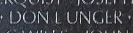 Don Lee Unger's name inscribed on The Wall.