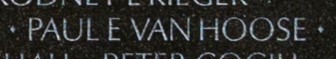 Photo of Van Hoose's name inscribed on The Wall.