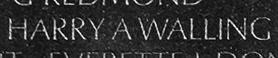 Sergeant Harry Allen Walling's name inscribed on The Wall.