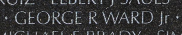Lance Corporal George Robert Ward, Jr. engraved name on The Wall.