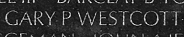 Specialist 5 Gary Patrick Westcott's name inscribed on The Wall.